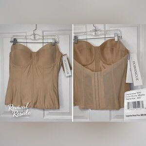 Dominique Strapless Longline Corset Bra 40D Mocha NWT Bridal Shapewear